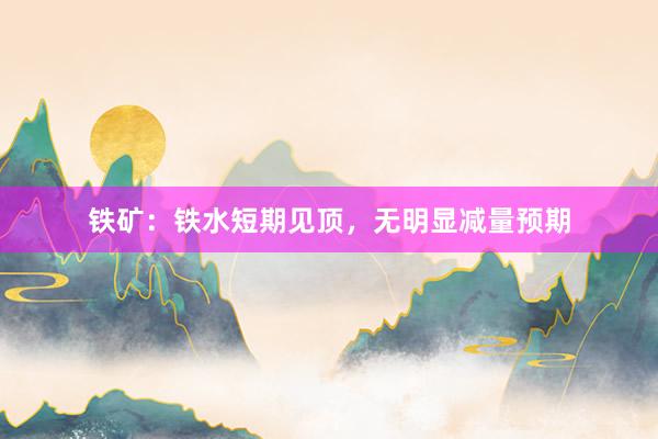 铁矿：铁水短期见顶，无明显减量预期