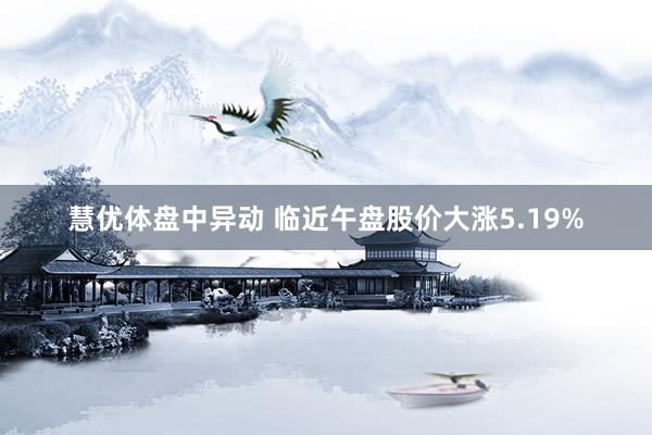 慧优体盘中异动 临近午盘股价大涨5.19%