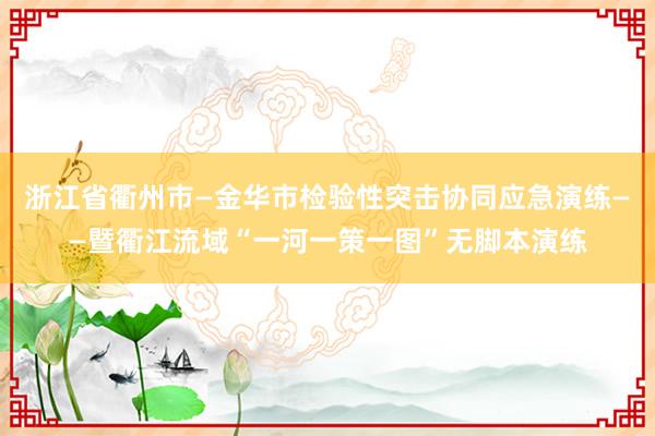 浙江省衢州市—金华市检验性突击协同应急演练——暨衢江流域“一河一策一图”无脚本演练