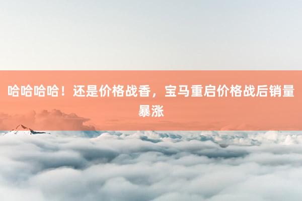 哈哈哈哈！还是价格战香，宝马重启价格战后销量暴涨