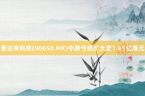 普达特科技(00650.HK)中期亏损扩大至1.65亿港元