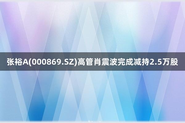 张裕A(000869.SZ)高管肖震波完成减持2.5万股