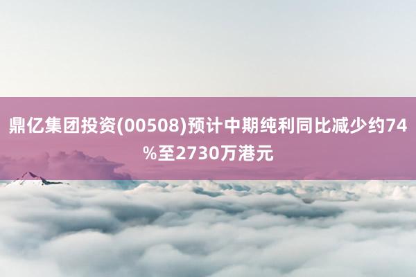 鼎亿集团投资(00508)预计中期纯利同比减少约74%至2730万港元