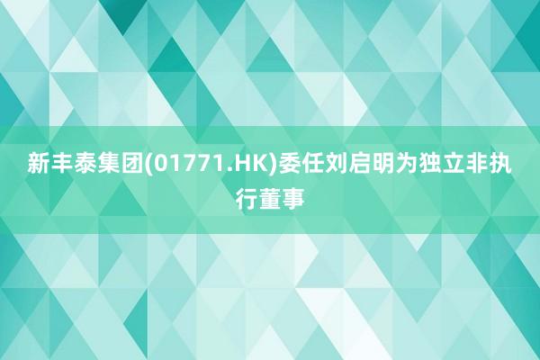 新丰泰集团(01771.HK)委任刘启明为独立非执行董事