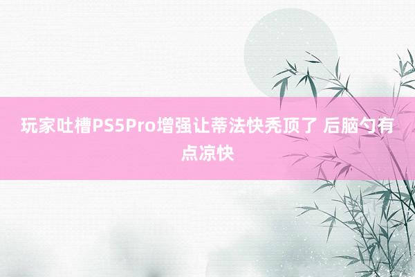 玩家吐槽PS5Pro增强让蒂法快秃顶了 后脑勺有点凉快