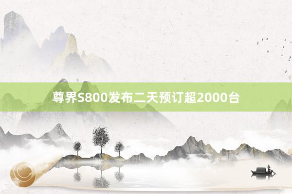 尊界S800发布二天预订超2000台