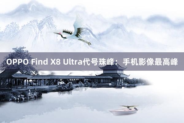 OPPO Find X8 Ultra代号珠峰：手机影像最高峰