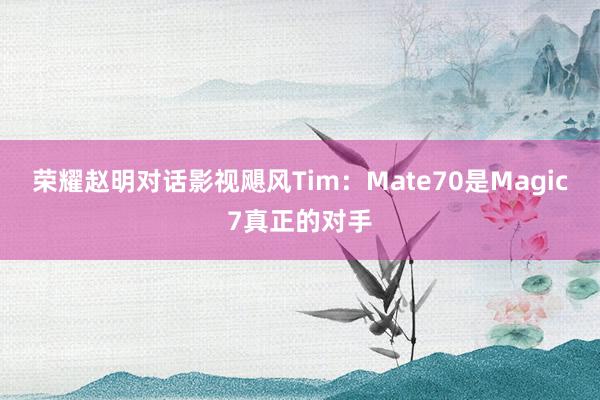 荣耀赵明对话影视飓风Tim：Mate70是Magic7真正的对手