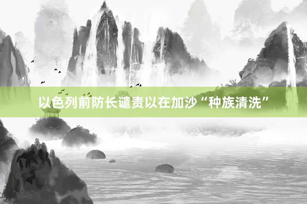 以色列前防长谴责以在加沙“种族清洗”