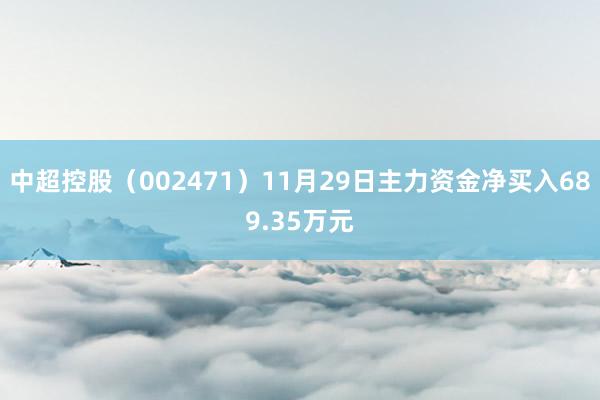 中超控股（002471）11月29日主力资金净买入689.35万元