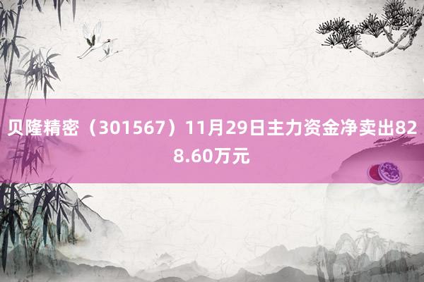 贝隆精密（301567）11月29日主力资金净卖出828.60万元