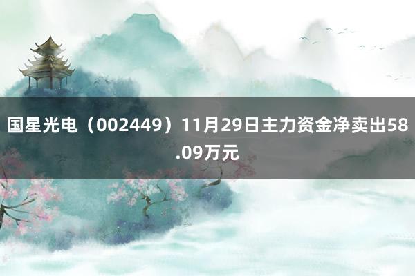 国星光电（002449）11月29日主力资金净卖出58.09万元