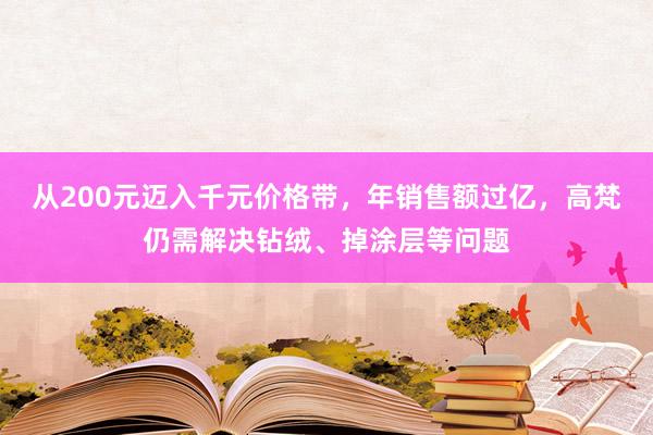 从200元迈入千元价格带，年销售额过亿，高梵仍需解决钻绒、掉涂层等问题