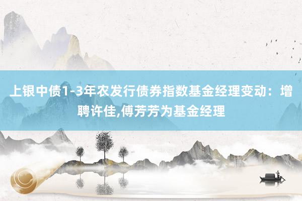 上银中债1-3年农发行债券指数基金经理变动：增聘许佳,傅芳芳为基金经理