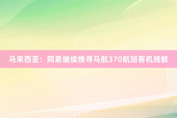 马来西亚：同意继续搜寻马航370航班客机残骸